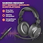 Shadow Gaming Headset – 3,5 mm Klinke, Over-Ear, 50 mm Treiber, Flexibles Mikrofon, Lautstärkeregler, Metall-Kopfbügel, PC Headset mit Mikrofon, Kompatibel mit PS5, Xbox, Switch & PC – Bild 4