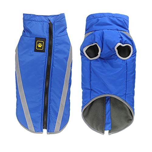FEimaX Cappotto Invernale per Cani Giacca Impermeabile Caldo per Cane Antivento Riflettente Cappottino in Pile con Foro per Imbracatura Vestiti per Cani di Taglia Piccola Media e Grande