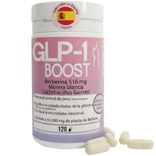 DIETETICA EUROPEA BOOST GLP-1 Natural 6 en 1 para Adelgazar Mujer | Con Berberina, Cromo y Probióticos | Alternativa Natural para Perder Peso - FABRICADO EN ESPAÑA