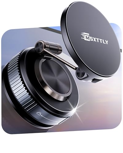 MSXTTLY Car Phone Holder for 2026 Upgrade Magsafe Suction Cup Phone Mount360 Adjustable Vacuum Magnetic Cell Phone Holders for Your Car for iPhone 17 Pro Max 16 15 14 13 12 Blcak