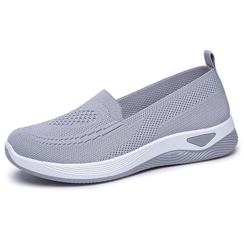 Womens Slip On Trainers Ladies Wide Fit Breathable Mesh Running