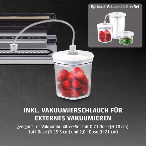 Foto von CASO VC10 Plus Edition – variable Vakuumstärke – 9 L/min – 30 cm Schweißnaht – inkl. Zubehör‑Set – ideal für Sous Vide & Frische