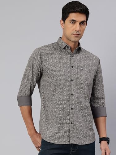 Image of Majestic Man Custom Abstract Printed Pure Cotton Slim Fit Casual Shirt