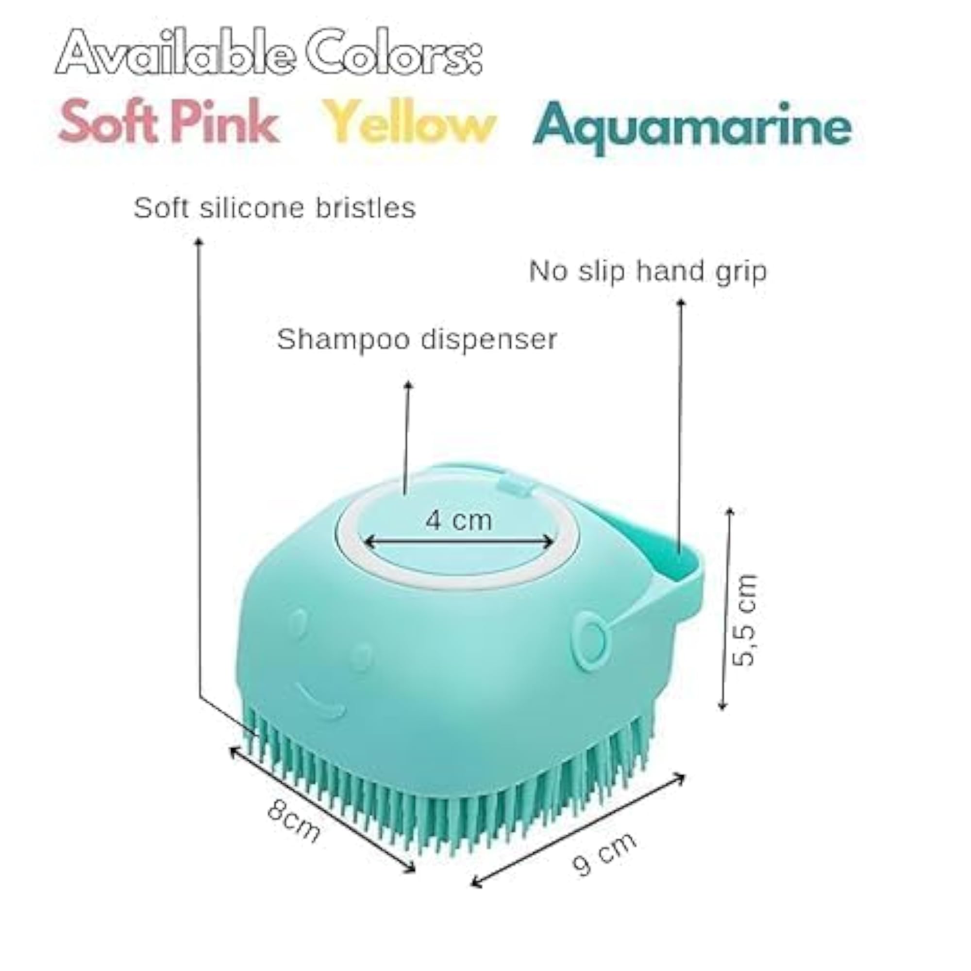 Silicone Body Scrubber with Soap Dispenser, Multi-Color