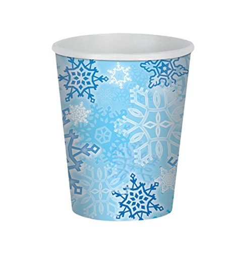Beistle Snowflake Beverage Cups, 9-Ounce, Blue/White