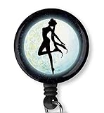 Sailor Moon Retractable ID Card Badge Holder with Alligator Clip, Name Nurse Decorative Badge Reel Clip on Card Holders