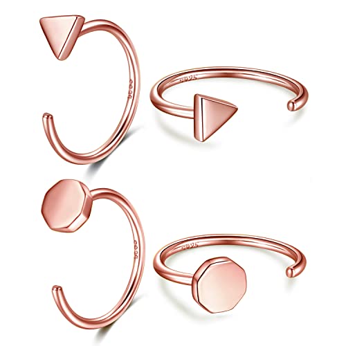 Image of CHIC & ARTSY 925 Sterling Silver Half Hoop Earrings for Women, Small Huggie Hoops Set with Ball Bar Star Moon Cross & Pearl, Lightweight Comfort Fit Everyday & Sleep Earrings