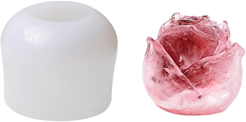 Ice Cube Mold Silicone Ice Tray Home Rose Ice Box Making Ice Cream Mold (White 7 * 6cm) (White 7 * 6cm)