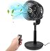 GOODNEW Air Circulator Fan, Environmental Pedestal Fan with 3 Modes, 4 Variable Speed Control, 3D Oscillating Movement, 7h Timer, (Big Black)