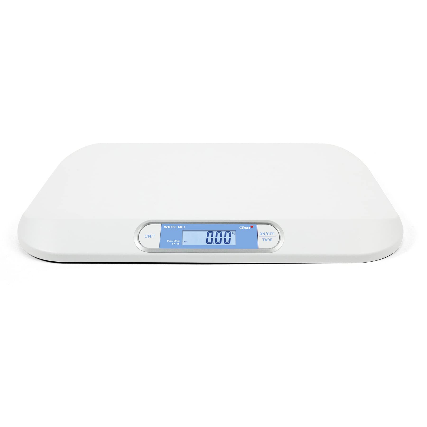 Gram Precision Báscula Digital para Bebés Gram White Mel. Controla el peso y crecimiento de los recién nacidos.