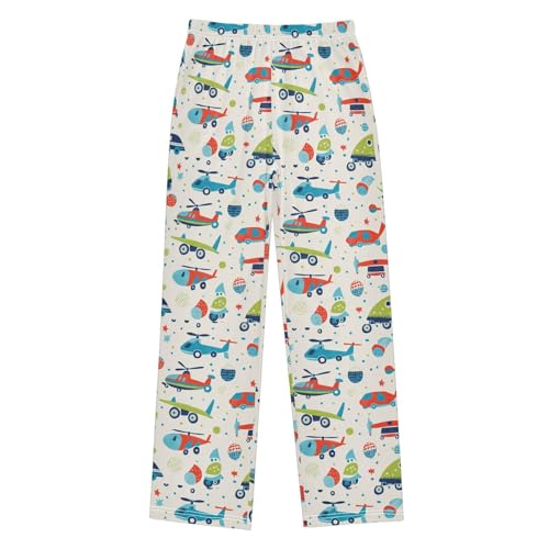 Pajama Pants Sleep Pants Soft Elastic Waist Pajama Lounge Pants Cute Blue Red Air Plant Green Car for 6-14 Years Old