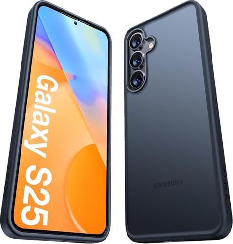 TORRAS Guardian für Samsung Galaxy S25 Hülle, Matt Schwarz | 360° Airbag absorbiert 92,5% Aufprallkraft, 3,66m Fallschutz. 4-lagig kratzfest, Tasten beliebig austauschbar
