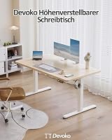 Devoko Elektrisch Höhenverstellbarer Schreibtisch 140 x 60cm,Beige – Ansicht 4