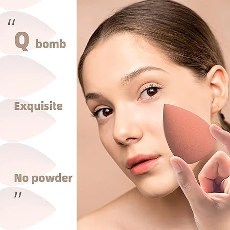 Image of Guriya 4-Piece Foundation Blending Sponge Set - Professional-Grade Makeup Sponges for Flawless Coverage, Precision, and Versatility, Latex-Free, Suitable for All Skin Types and Tones.