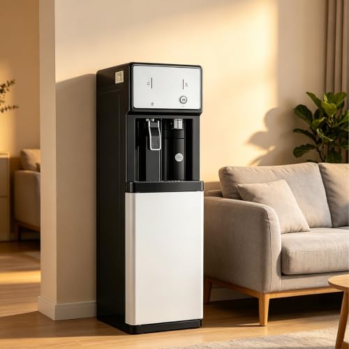 Etage Debout Fontaine À Eau, Distributeur d'eau Autonome Alimenté par Le Réseau Chargement du Distributeur d'eau sur Pied Double Fonction Glace Et Eau Chaude