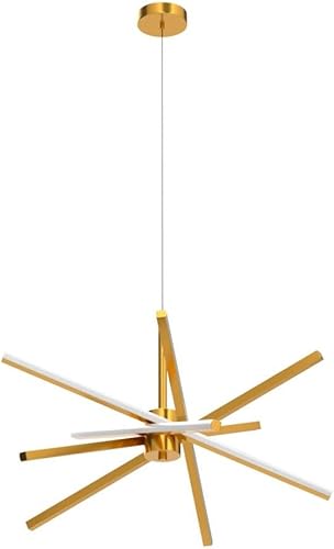 Miniatura 4 de Lámpara de techo Sputnik moderna de 82 W LED dorada, lámpara de montaje empotrada, lámparas de comedor regulables con control remoto para sala de