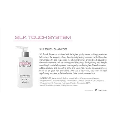 Hair Bar NYC Silk Touch System Keratin Care Smoothing Shampoo with Pure Keratin & Biotin For Chemically & Color Treated Hair 25.36oz/750ml - Extend Keratin Treatment, Rebuild & Nourish