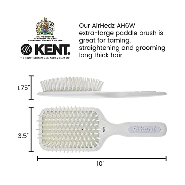 Kent-AH6W-Airhedz-Pro-Extra-Large-Pin-Hair-Brush-Fat-Pin-White Kent AH6W Airhedz Pro Extra Large Pin Hair Brush (Fat Pin, White)