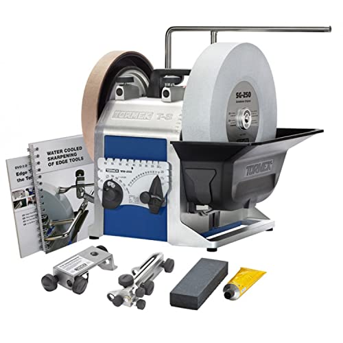 MFLS FOREZIENNE SAS NIL00005 TORMEK T-8 avec meule à Eau, 200W, Affûte Tous Vos Outils tranchants, Support Universel, Réglage, EzyLock, Levage par vis, Manchons de précision brevetés