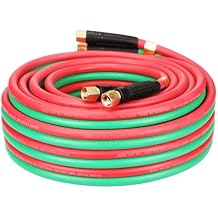 Keepro 1/4 Inch Twin Welding Rubber Hose, Oxygen Acetylene Hose 300 PSI, Torch Hose 50 Feet Length, Red and Green