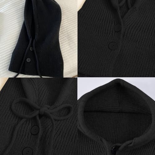 BSITSSS Warme Kapuzenschal 2 in 1, Multifunktionale Schalmütze Damen, Modisch Weiches Balaclava Damen, Schal mit Kapuze mit Kordelzug, Mützenschal für Outdoor-Sportarten