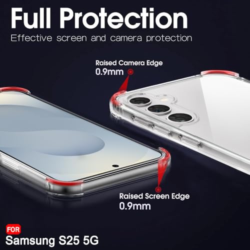 Image of TheGiftKart Crystal Clear Back Cover Case for Samsung Galaxy S25 5G | 360 Degree Protection | Shock Proof Design | Transparent Back Cover Case for Samsung Galaxy S25 5G (PC & TPU, Transparent Bumper)