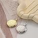 Engraved Flower Empaistic Geometric Photo Locket Necklace Gold Silver Plated Vintage Antiqued Carved Pattern Oval Round Hold Pictures Pendant Necklace for Men Women Souvenir Memorial Fashion Jewelry Gifts (Silver round)