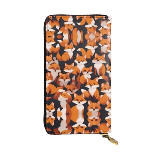Portefeuille en cuir compagnon de voyage portable à motif renard
