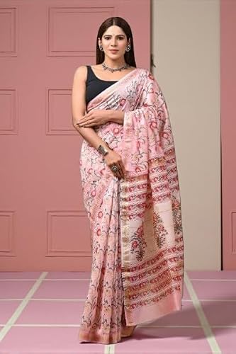 Eddika pink maheshwari silk saree – image 2
