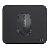 Logitech MX Anywhere 3, Souris sans fil Noire, Souris Ergonomique Bluetooth pour Ordinateur, USB-C + Logitech Mouse Pad - Tapis de Souris PC Noir, Anti-Dérapant, Glisse Rapide, Résistant aux Liquides
