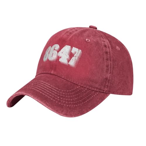 8647 Impeach Retro Denim Hat Baseball Cap Unisex Red