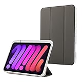 Smart-Schutzhülle für iPad Mini 6. Generation 2021, 21,6 cm (8,3 Zoll), schlanke Hülle mit Stifthalter, dreifach faltbarer Ständer, Schutzhülle, automatische Wake/Sleep-Funktion, Grau
