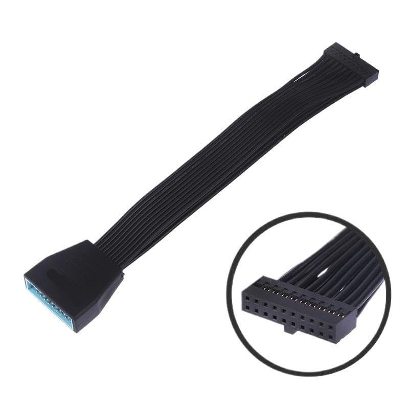 1 szt. płyta główna płyta główna USB3.0 19 20Pin żeński na USB 3.0 19 20-pinowy męski przedłużacz konwersja kabel łączący 15 cm