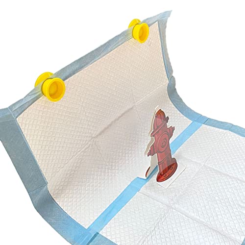 Image of Dog Pee Pad Trainer, 10 Pack Paper Card Hydrant Shaped Target Pet Diaper Pad Guide Portable Dog Pee Pad Aid for Pet Dog Puppy Training Supplies, 7.3 x 3.9in