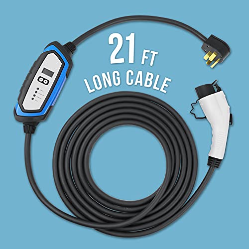 Lectron Nema 14-50 Level 2 Ev Charger - 240V 32 Amp With 21 Ft Extension Cord & J1772 Cable - For J1772 Evs #TOP7