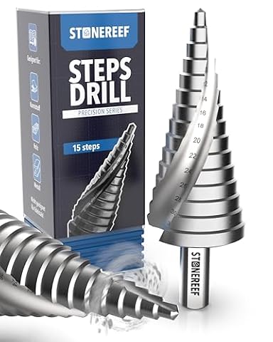 STONE REEF - Profesjonalne wiertło stopniowe ze stali HSS – 15 stopni | Ø 4 – 32 mm