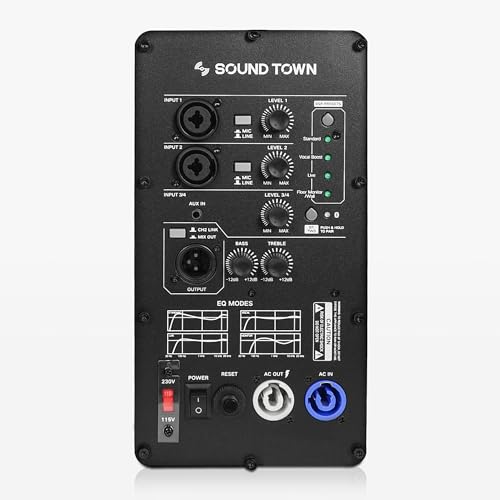 Image of Sound Town CARME Series 10 inch Coaxial 2-Way Powered Professional PA DJ Stage Monitor Speaker with DSP, for Live Sound, Bar, Church (CARME-S10MPW)