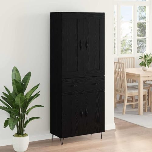 Buffet chêne noir meuble de rangement pour cuisine et séjour - 5