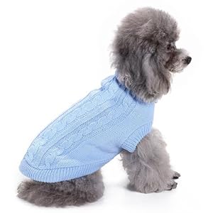CHBORCHICEN Small Dog Sweaters Knitted Pet Cat Sweater Warm Dog Sweatshirt Dog Winter Clothes Kitten Puppy Sweater (Medium,Light Blue) CHBORCHICEN Small Dog Sweaters Knitted Pet Cat Sweater Warm Dog Sweatshirt Dog Winter Clothes Kitten Puppy Sweater (Medium,Light Blue)