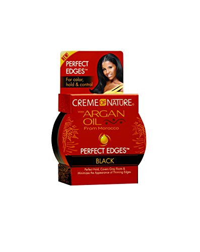 Creme of Nature with Argan Perfect Edges Hair Gel, Black, 2.25 Ounce (Pack of 6)