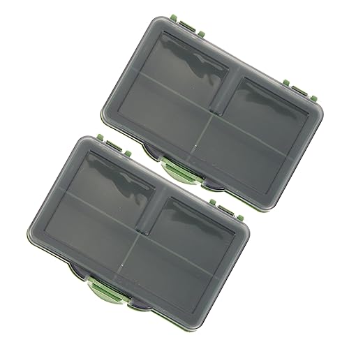 Toyvian 2Pcs Fishing Gear Organizer Box Durable Tackle Tray for Baits Hooks Snacks Portable Fishing Lure Container with Multiple for Outdoor Use