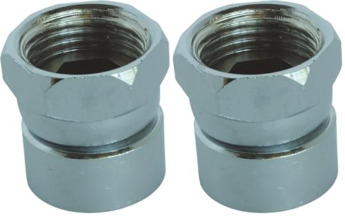 SOMATHERM FOR YOU, Raccord chromé F15/21 avec écrou tournant - Installation facile, finition esthétique en laiton, idéal pour eau chaude et froide, compatible avec robinetterie standard (Lot de 2)