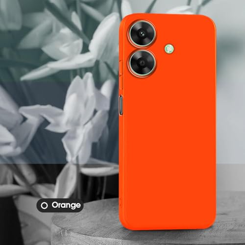 Image of Back Cover for Realme C61 4G / Narzo N61 4G | Full Camera Protection | Premium Liquid Silicon Case | Flexible Bumper Case for Realme C61 4G / Narzo N61 4G (Orange)