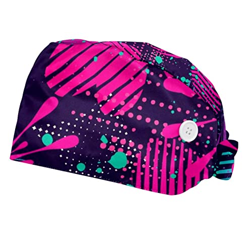 Casquettes de travail ajustables contre la sueur JDEZ motif papillon rouge