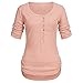 Produktbild NEEKY Frauen T-Shirts Kleidung Angebote! Damenmode Solid Langarm Knopf Bluse Pullover Tops mit Taschen(EU:40/CN:XL, Orange)
