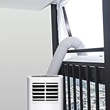 COMLIFE 400CM Cubierta de Ventana para Aire Acondicionado Porttil y Secadora Fcil Instalacin con 8M Velcro y Cremalleras Eficaz Airlock - Blanco