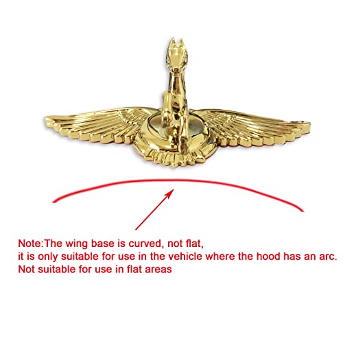 Horse Emblem Hood Ornament Stallion Flying Wing 3D Car Badge Metal Car Stickers Car Hood Emblem Hood Ornaments For Trucks Cars Vehicle Wings Chrome Car Decals (Wing Horse Golden) #TOP3