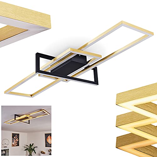 Plafonnier LED design noir et doré Omega pour salon moderne dimmable 34W