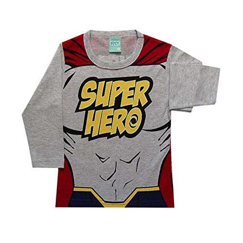 Pijama infantil menino manga longa Super-herói-2