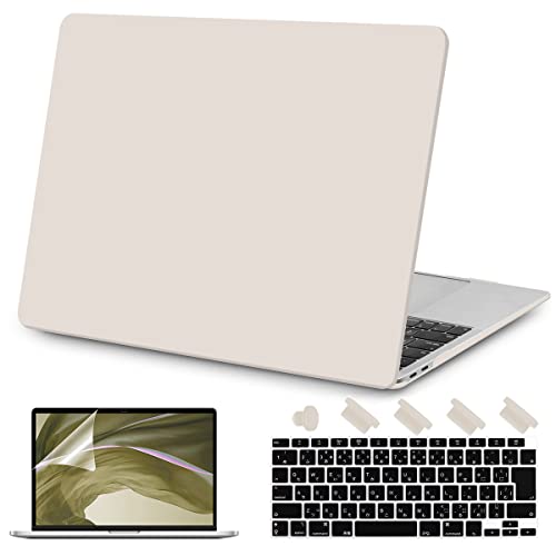 Teryeefi MacBook Air 13 ケース 2020 対応(モデル:A2337 M1/A2179) TOUCH ID搭載, MacBook Air 13.3 インチ 軽量 排気口 マット 保護カバー&JIS日本語キーボードカバー&液晶保護フィル